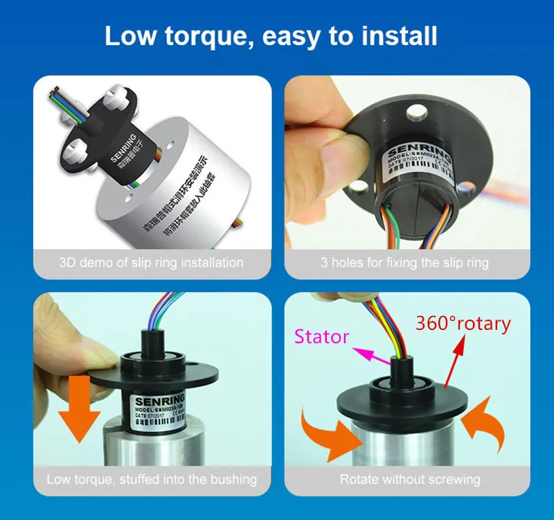 Ветровая мощность мини скольжения кольцо Dia. 6,5 мм 7,9 мм 12,5 мм 22 мм с 1A/1.5A/2A ток на возраст 6, 8, 12, 18, 24 месяцев и Каналы поворотный муфтовое соединение