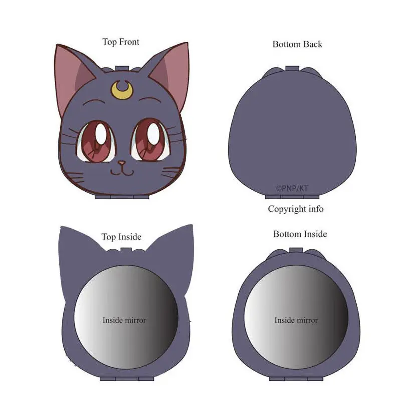 Аниме Сейлор Мун Луна кошка макияж компактный зеркальный чехол для женщин фиолетовый милые животные мультфильм косметические зеркала Cosmic cosplay Prop