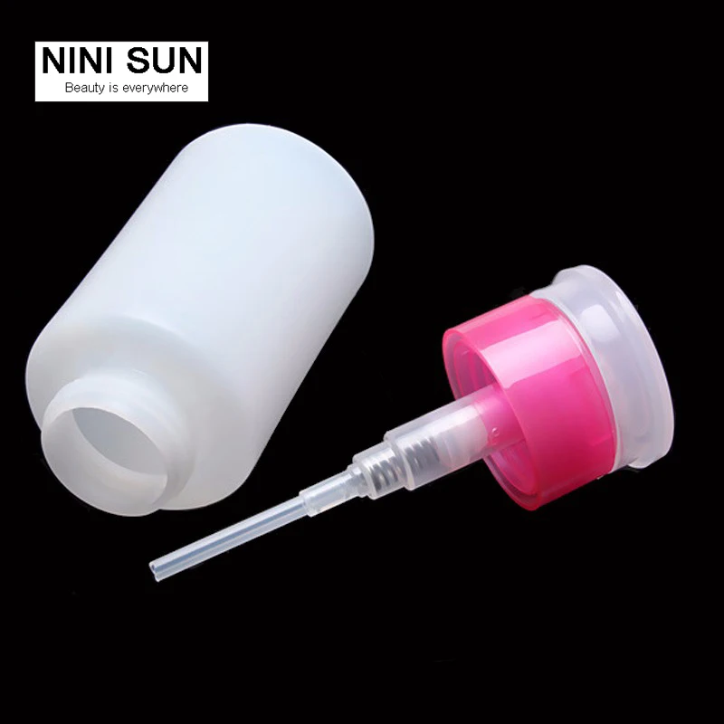 

150ml Empty Wash Remover Cleanser Bottle Pump Dispenser Pink Nail Art Polish Remover Cleaner Acetone Bottle Nail Art Tools