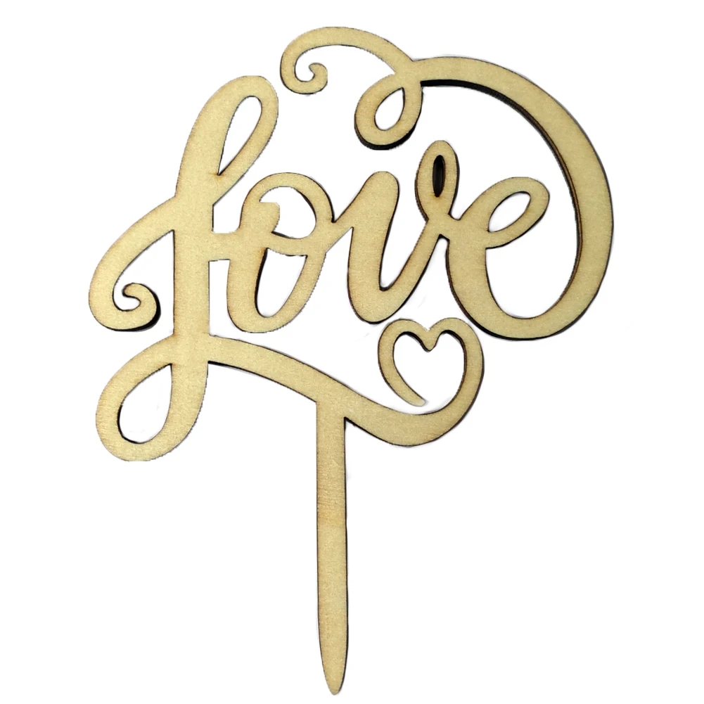 

Wooden Cake Decoration Wedding Anniversary Mr Mrs Romantic Party Love Cake Topper Rustic