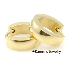 Brincos 13 мм* 4 мм женские мужские кольца Золотая цветная серьга 316L ювелирные изделия из нержавеющей стали brincos de ouro панк KE437