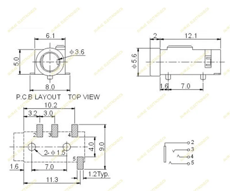 Планшет lap-top-s power DC Jack, розетка питания 3,5 мм DC power штекерное гнездо