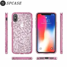 

SPCASE Luxury Transparent Diamond Soft Clear TPU Cases For iPhone X 6S Plus 6 Plus 7 Plus 8 Plus Shockproof Phone Back Cover