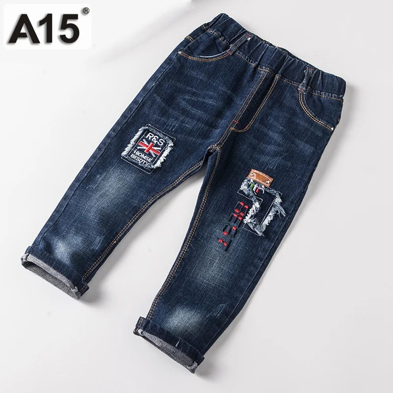 

A15 Baby Jeans Boy Pants Ripped Jeans for Kid Boys Children Clothes Autumn Spring 2017 Brand Kids Jeans for Girls 2 3 4 5 6 Year