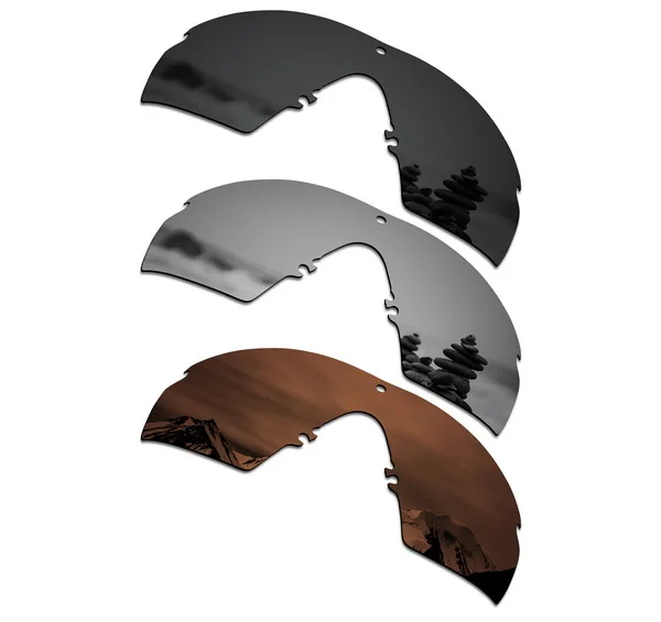 3 Pieces SmartVLT, 3 шт., поляризованные солнцезащитные очки, Запасные линзы для солнцезащитных очков, оправа oxley Si M, 2,0, стелс, черный, серебристый, титановый, янтарный, коричневый - Цвет линз: 3 Pieces