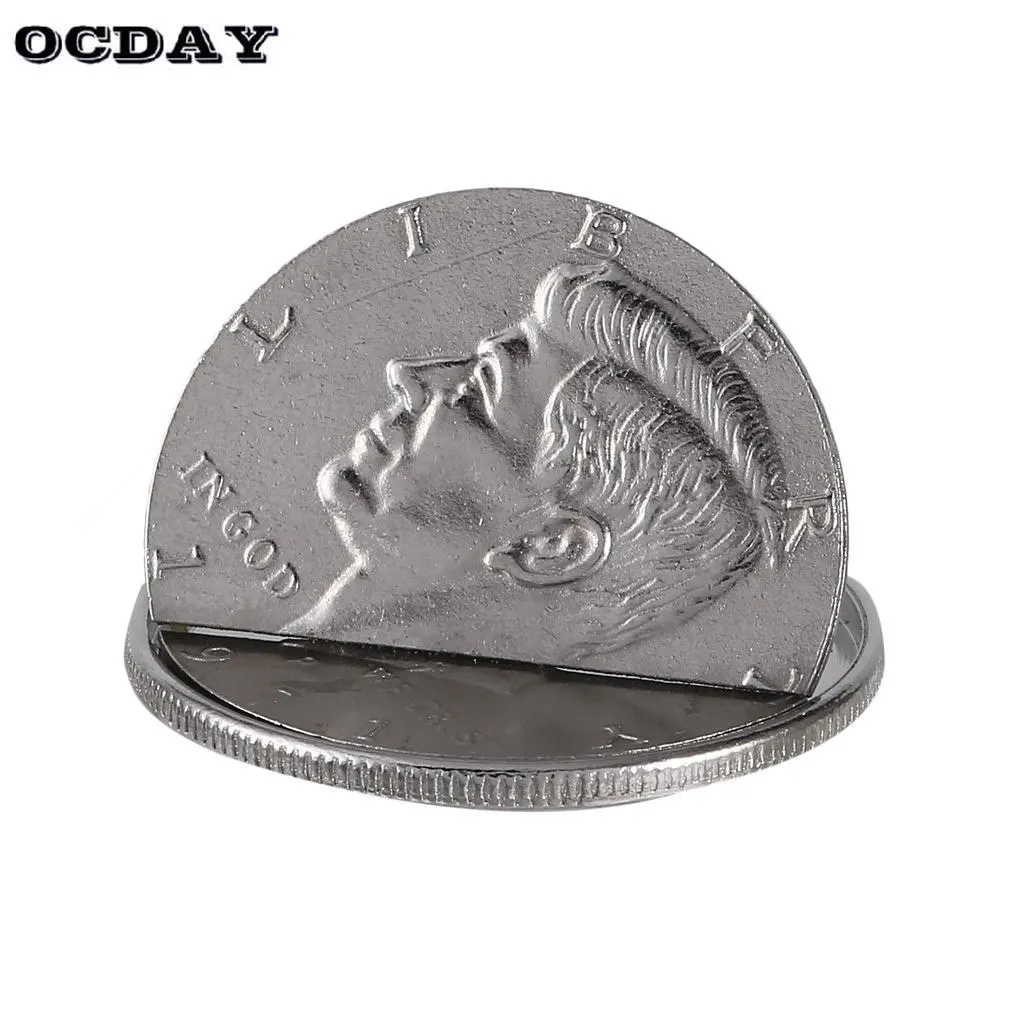 OCDAY magie gros plan rue astuce papillon Coin magique magnétique Flipper Coin restauré métal demi illusion Coin magique accessoires jouets