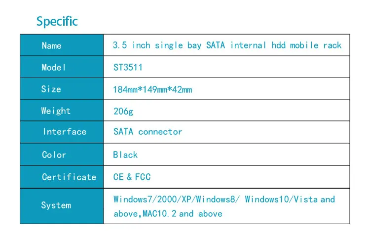 3,5 дюймов sata Внутренний HDD мобильный стеллаж не для оптического ПК отсек для HD плеера Поддержка горячей замены