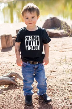 

Straight Outta Timeout Kids Letter Print Tee Shirt Children Boys Girls Unisex Fashion T-shirt Toddler Tops Baby Cool Tshirt 44T8