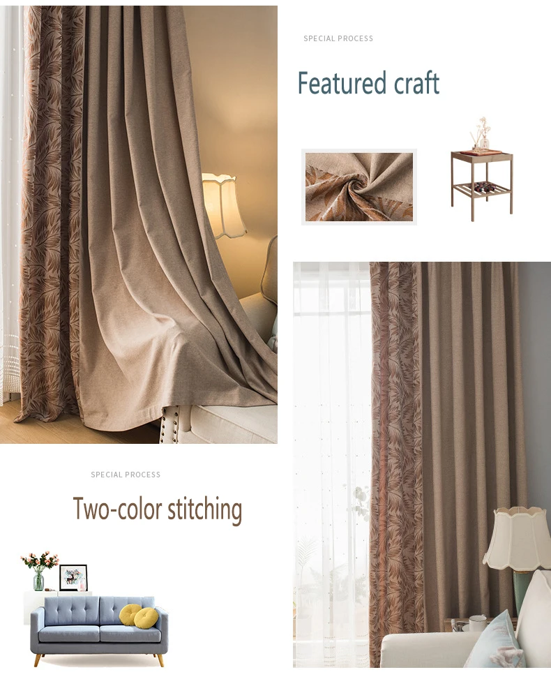 Flash Deal Solid Color Faux Linen Blackout Curtains for Living Room Modern Curtains for Bedroom Window Curtains kitchen Curtains Blinds 28