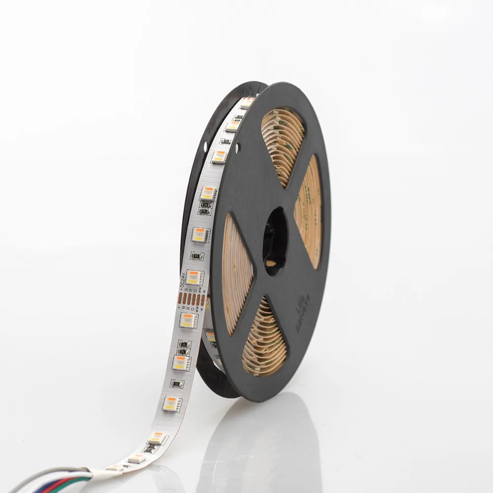 Светодиодная лента RGB + CCT 5050 60 светодиодов/метр 12 В 24 5 в 1 с чипами CW WW гибкая