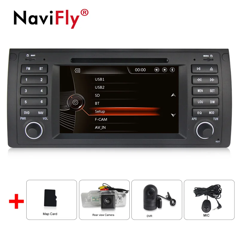 Best Free tax Car DVD GPS Navi For BMW E39 X5 E53 dvd player Radio BT RDS USB SD Steering wheel control Free Canbus MIC MAP E39 0