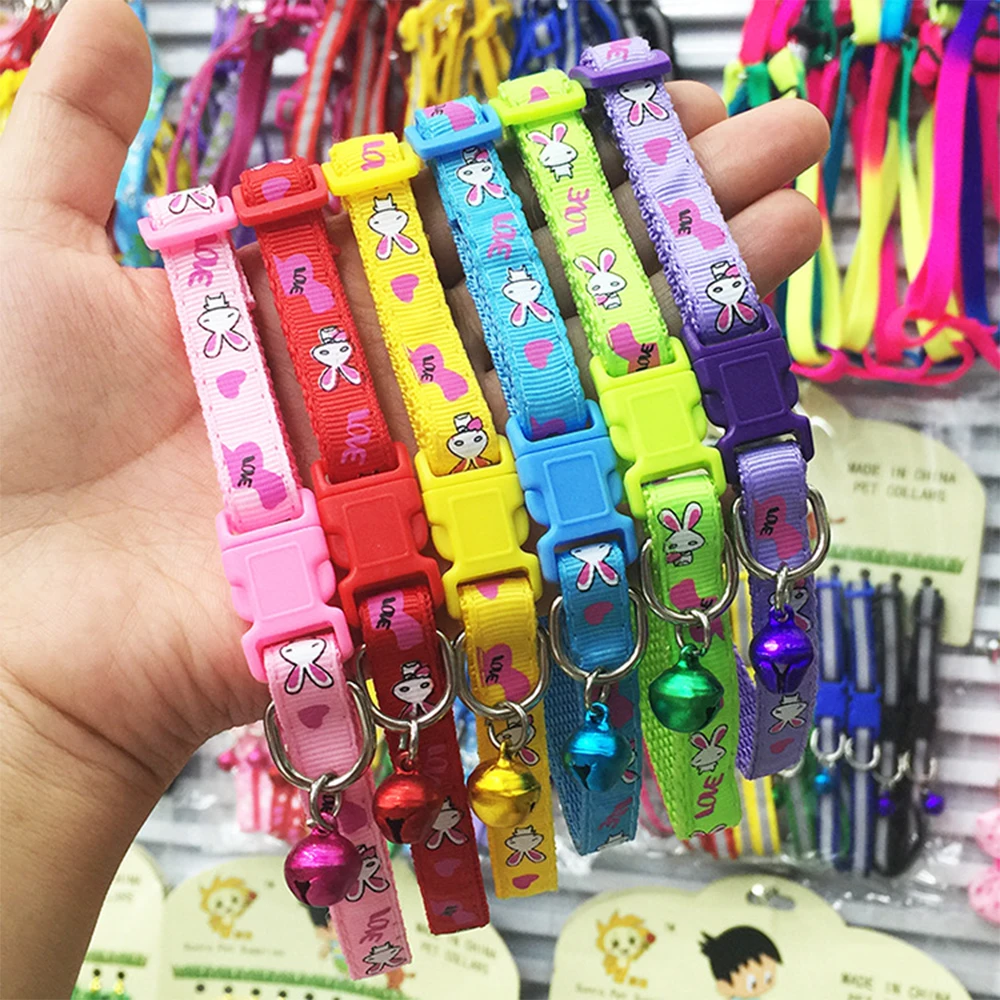 

Cat Collar Necklace with Bell 6 Colors for Small Dogs Pet Basic Training Harness Pet Accessories Products for Dogs Cats MP0067
