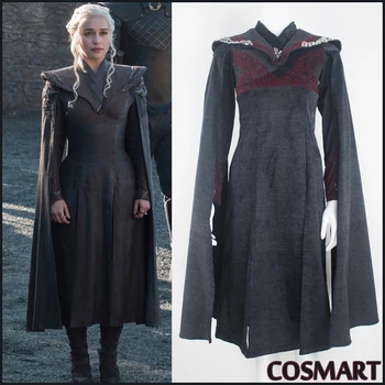 

[STOCK]Game of Thrones Season 7 Mother of Dragon Queen Daenerys Targaryen Dress Halloween Cosplay costume NEW 2018 free shipping