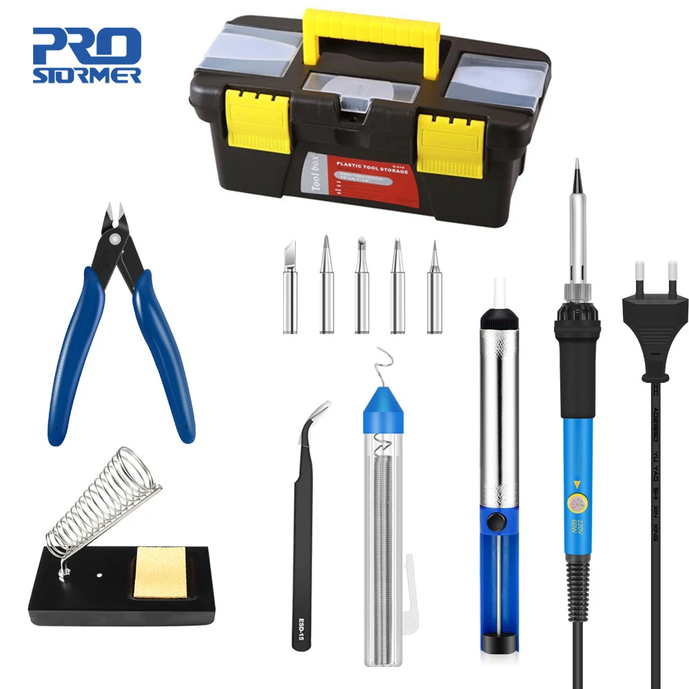 Prostormer Adjustable Temperature Soldering Iron 60W 110/220V Kit