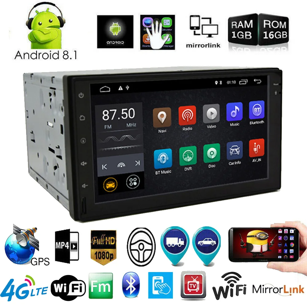 

2Din Android 8.1 Car Radio Multimedia Player 7'' Universal GPS Navigation Audio Stereo In Dash Head Unit WIFI USB