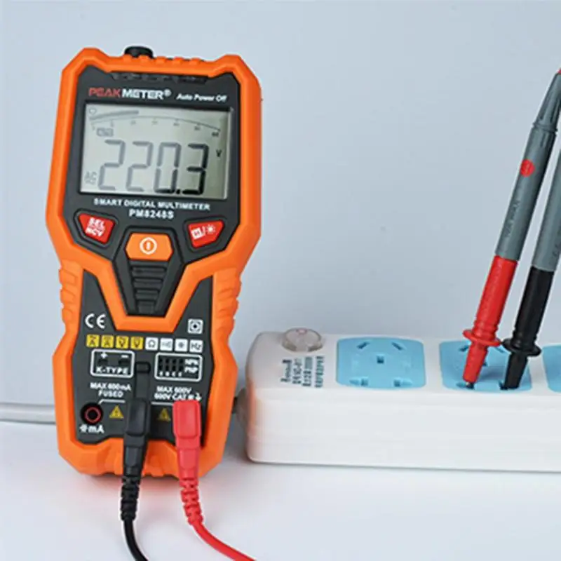 

PM8247S Smart Multimeter Clamp Contact Auto Range Digital Data Non Voltmeter with Backlight Transistor Test Capacitance Meter