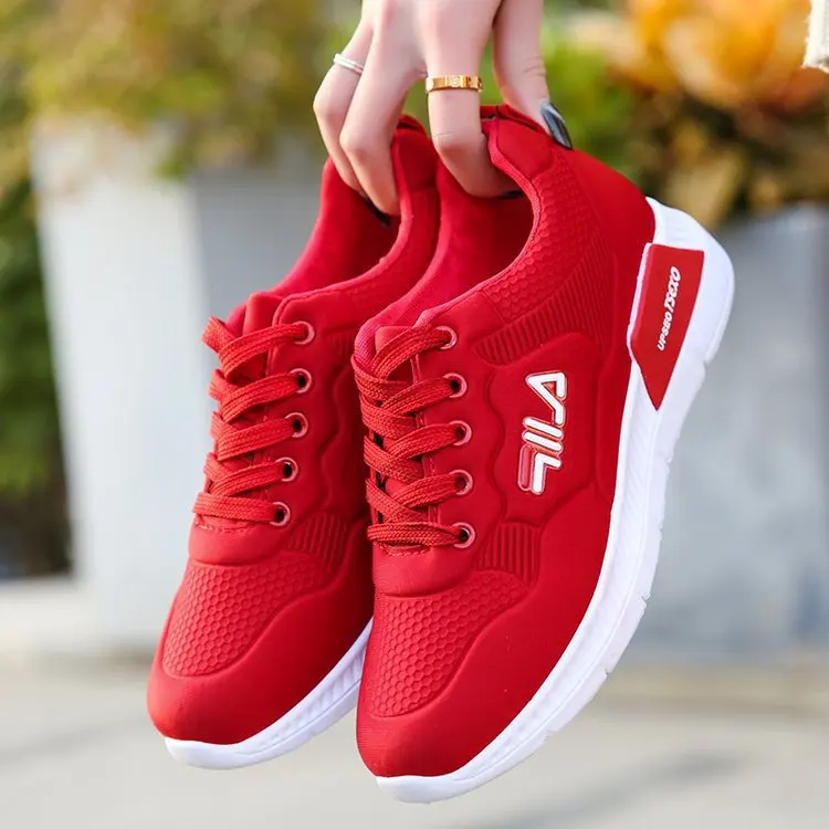 

2019 Spring New Women casual shoes fashion breathable lightweight Walking mesh lace up flat shoes sneakers women