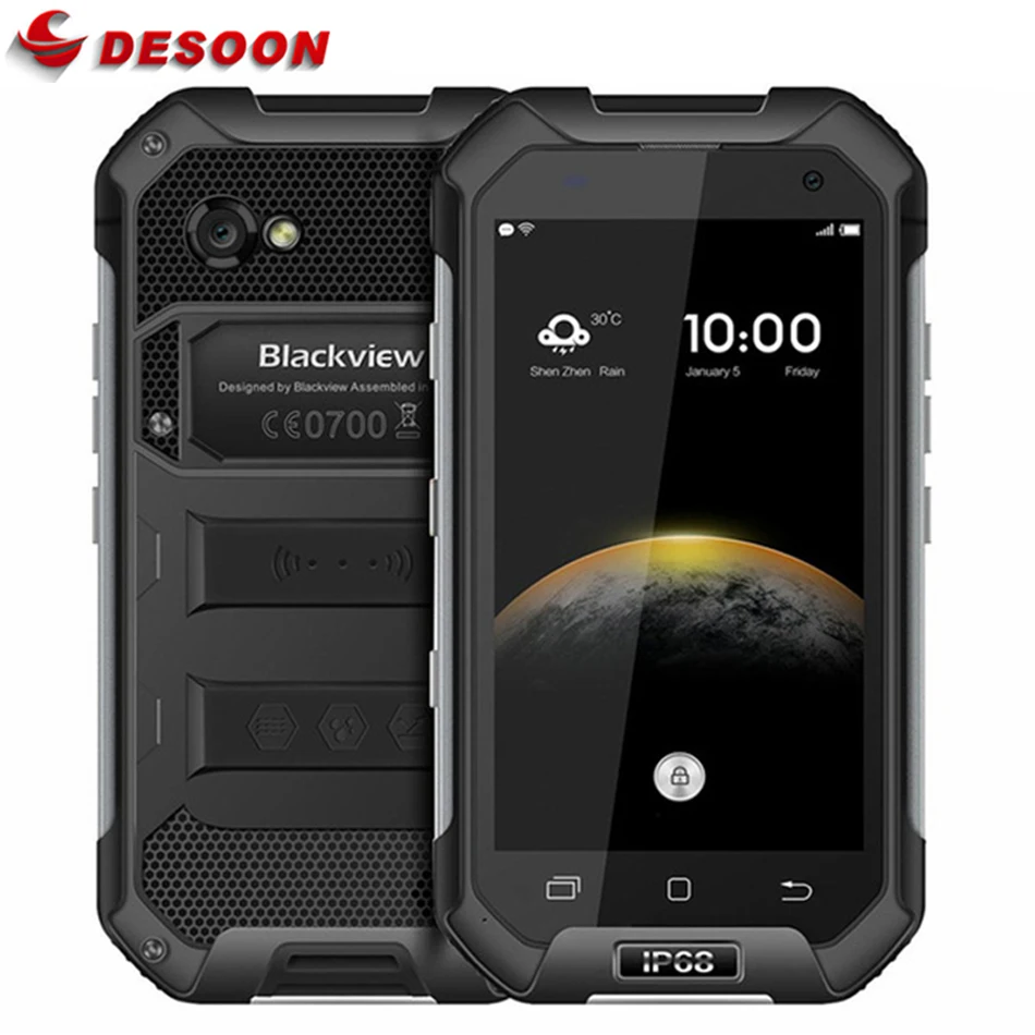 

IP68 WaterProof Blackview BV6000 Mobile Phone 4G LTE Android 7.0 MTK6755 Octa Core 2.0Ghz 3GB RAM 32GB ROM 13MP GPS Glonass Navi