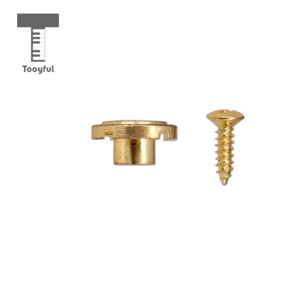 Tooyful Durable 2pcs Iron Guitar Round String Tree Retainer with Screws Set for Strat ST Electric Guitar Parts Golden