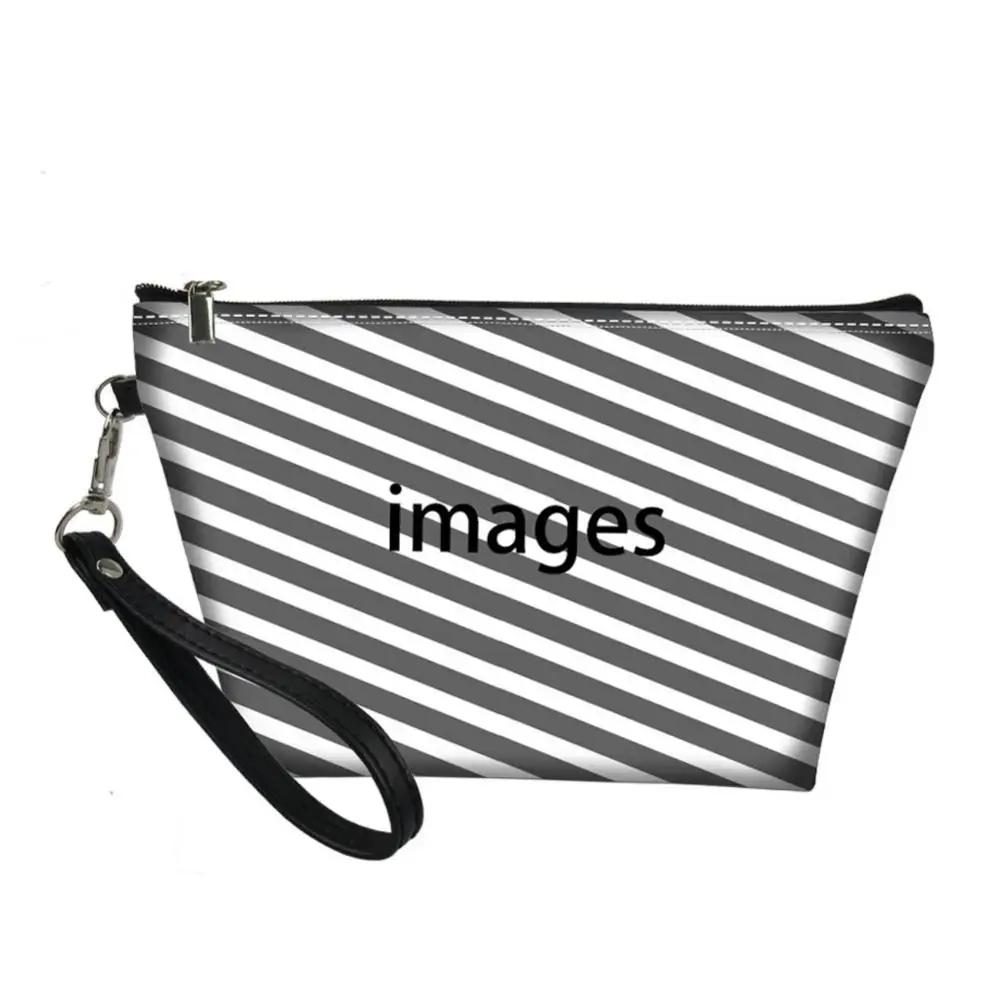 INSTANTARTS لطيف الكرتون طبيب 3D المطبوعة أسود التجميل أكياس الأسنان مضحك الضرورات المرأة ماكياج المنظم كبير ماكياج حالات