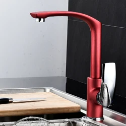 red OUYASHI кухонный кран современный красочный одно отверстие ручка на бортике водопроводный кран - Цвет: red