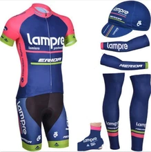 2015 lampre cycling jersey full set breathable summer Short sleeve bike cloth MTB Ropa Ciclismo Bicycle maillot shoe cover cap