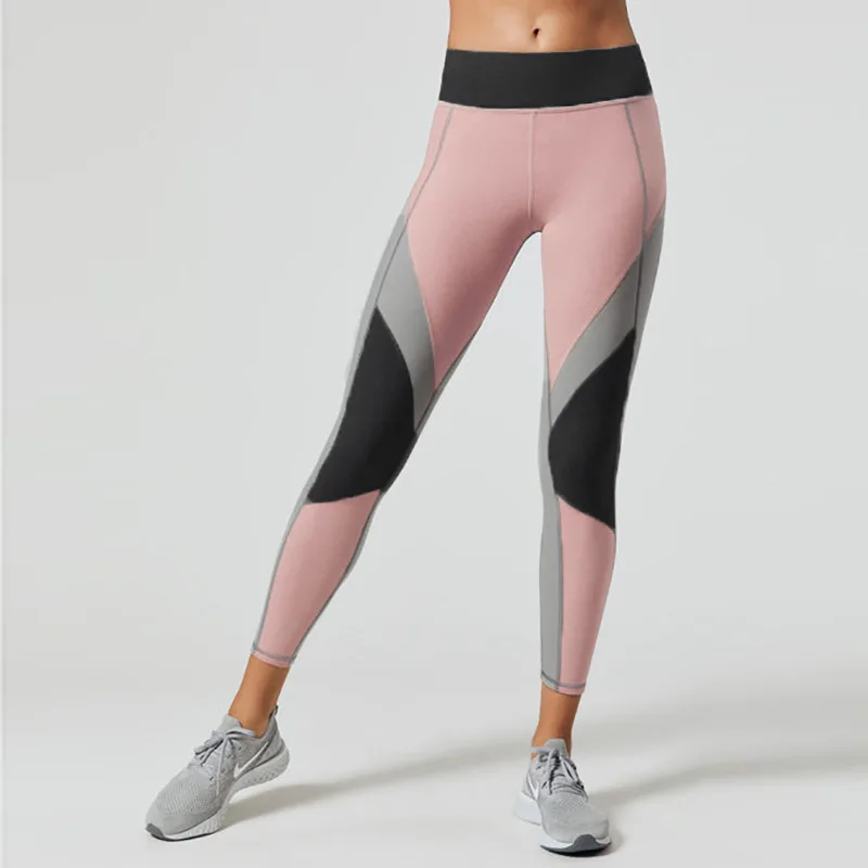 

CHRLEISURE High waist splice Fitness leggings woman Sexy Breathable Push up pants Autumn winter leggings