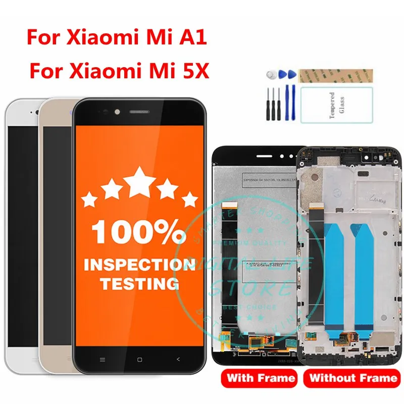 

XIAOMI Mi A1 Display LCD Screen + Frame Mi 5X LCD Touch Screen 5.5" Digitizer Assembly MiA1 Mi5X Replacement Repair Spare Parts