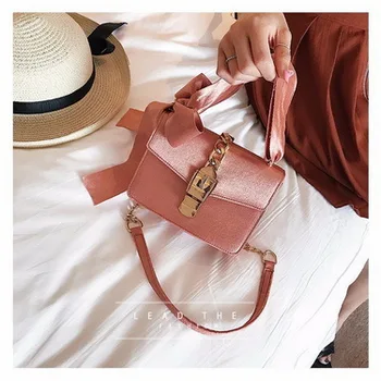 

by dhl or ems 50pcs Luxury Messenger Bags Women Bowknot Chains Flap Bag Ladies Fashion Solid Color Hasp Shoulder Bags