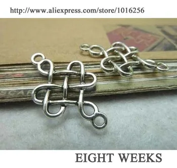 

Zinc alloy pendant jewelry accessories diy handmade material charms Chinese knot double holes connection