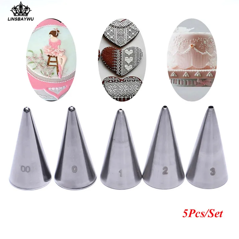 Buy 5Pcs/Set Cake Decorating Nozzles Stainless steel