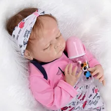 50-55CM High Quality Silicone Reborn Baby Dolls Handmade Lifelike Newborn Babies With Close Eyes Cute Children Gift Reborn Dolls
