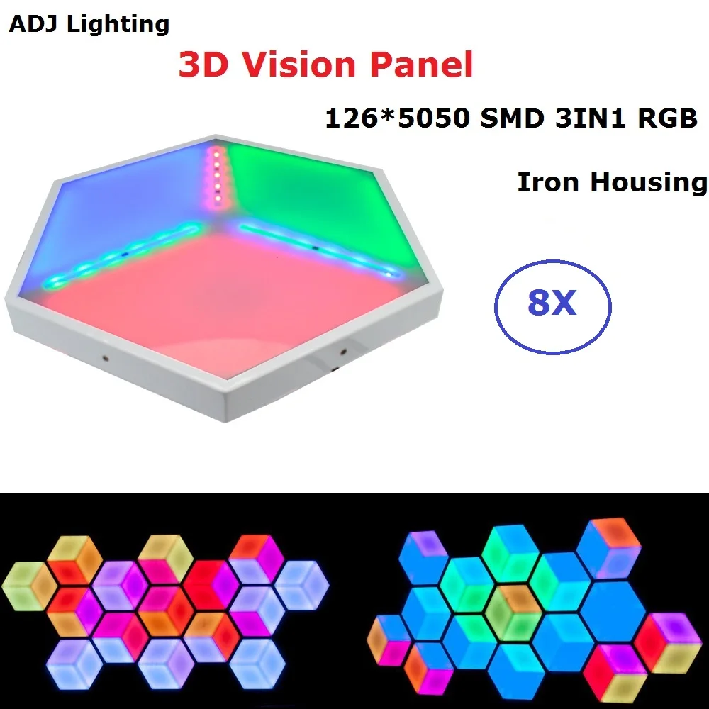 8 шт./лот Бесплатная доставка светодио дный сценический эффект освещения 35 Вт RGB полный 3D видения Панель DMX 9/18/21 канал хорошо для вечерние