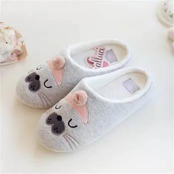 

Cute Colorful Kawaii New Winter Soft Slippers Women Indoor Home Slippers Seal House Shoes Fur Slippers Waterproof Non-Slip Shoes