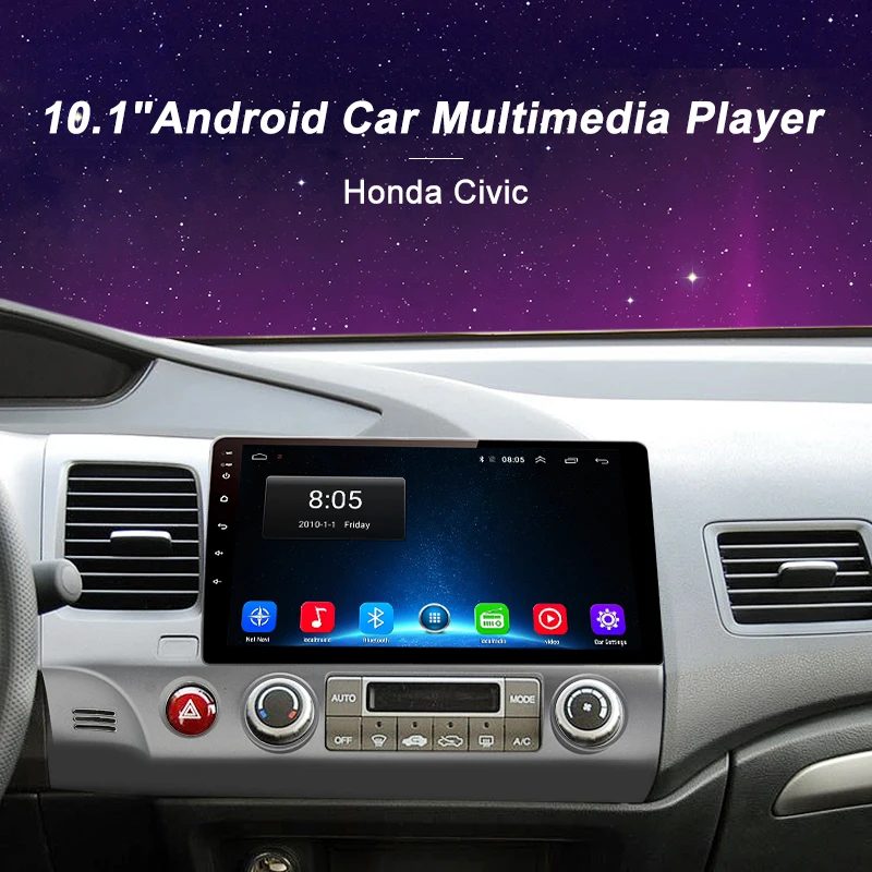 Top AWESAFE 2 din Android 8.1 Car Radio Multimedia video player gps navigation For Honda Civic 2006 2007 2008 209 2010 2011 dvd 1
