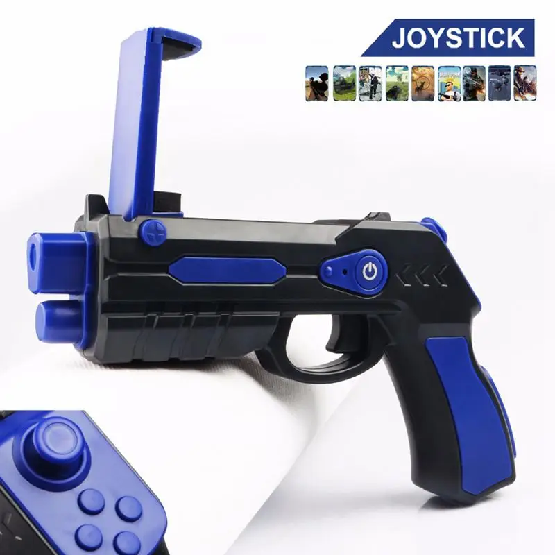 

VR Game Shooting Game Smartphones Bluetooth Control Toy AR-Gun for IOS Android outdoor fun sports airsoft air-guns blue