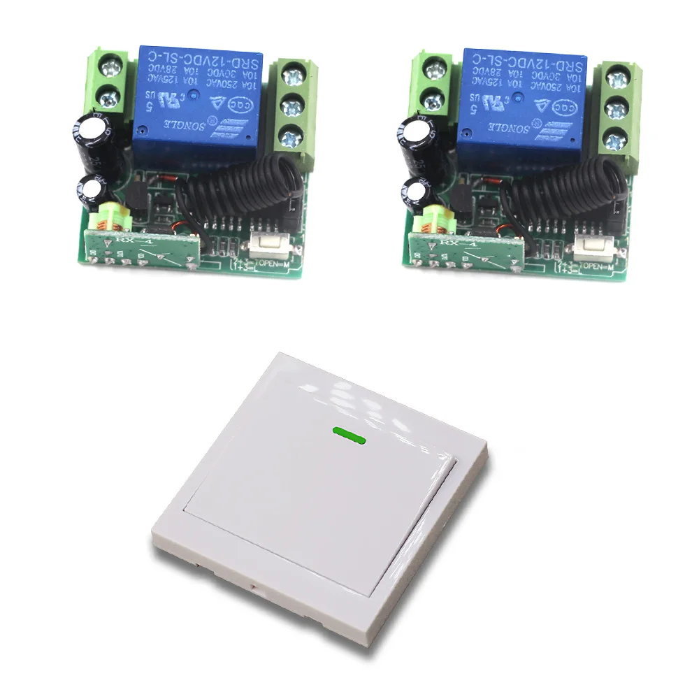 

RF 1pcs Transmitter and 2pcs Receiver 12V 1CH Wireless RF Remote Control Switch System +Case For Entrance Guard Lighting System