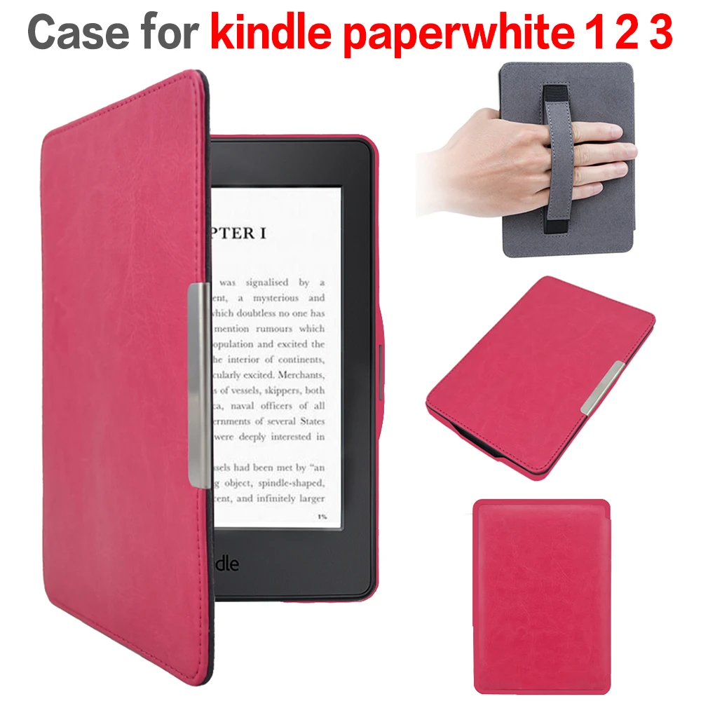 Кожаный чехол для Amazon Kindle Paperwhite 1/2 3 смарт-чехол с ремешком на руку