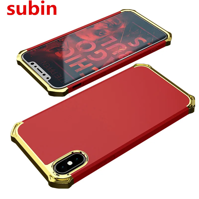 For Apple iPhone X Case Luxury hybrid 3 in 1 Joint Metal Plating Hard