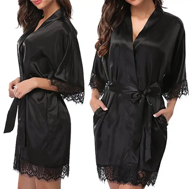 satin night robe