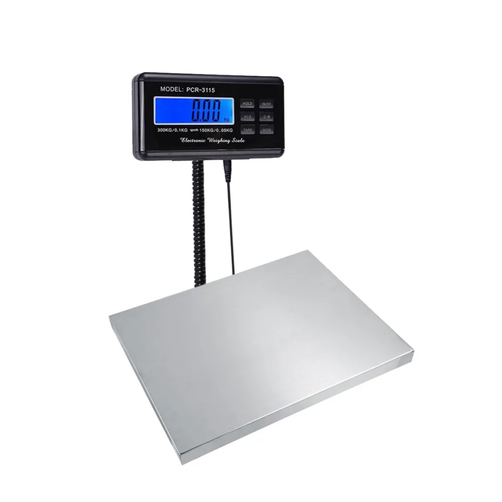 

150KG/0.05KG 300KG/0.1KG Electric Postal Scale Weighing Scale with LCD Large Platform 220V