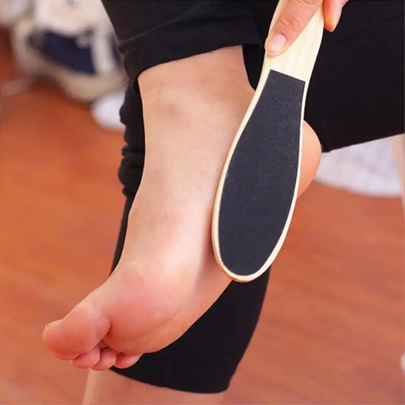 

1pcs Double Sided Foot Grinding Stone Elliptical Wooden Pedicure Tool Feet Care Callus Dead Skin Removing Foot File 23cm*3cm