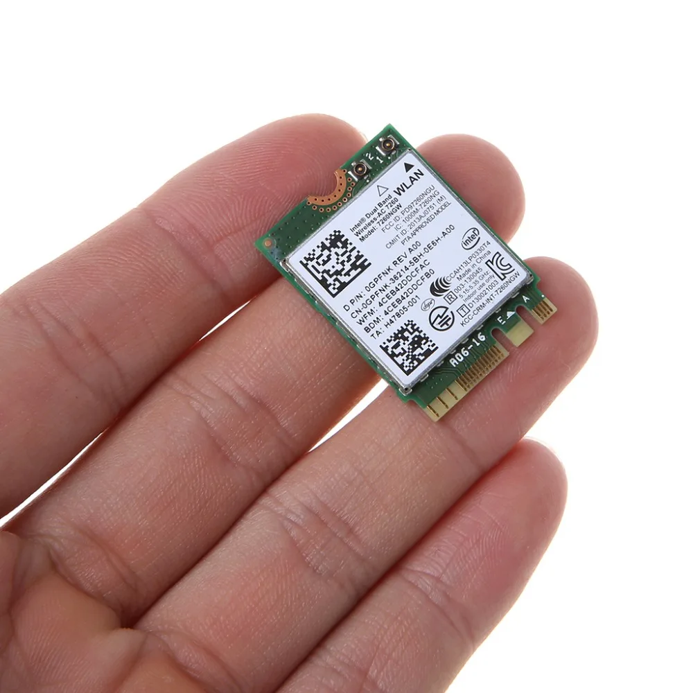 Dell Intel Dual Band wireless-AC 7260 7260NGW NGFF M.2 Bluetooth WiFi сетевая карта