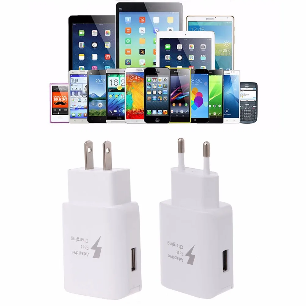 Adaptive QC3.0 Fast Charging USB Travel Wall Charger EU/US Plug For Samsung Galaxy S8 Tablet Smartphone-T4ME Adaptive QC3.0 Fast Charging USB Travel Wall Charger EU/US Plug For Samsung Galaxy S8 Tablet Smartphone-T4ME