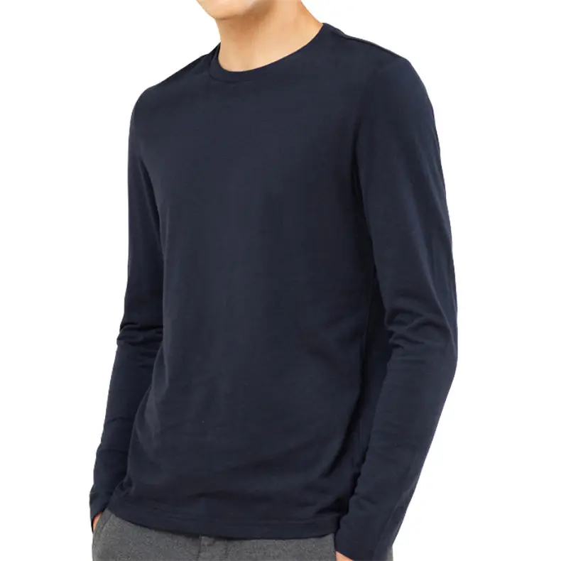 2018 New long Sleeve T shirts Men Spring Autumn Premium Cotton Casual Basic Male Tees Tops O-Neck Mens Clothing USA Size XS-XXL-13