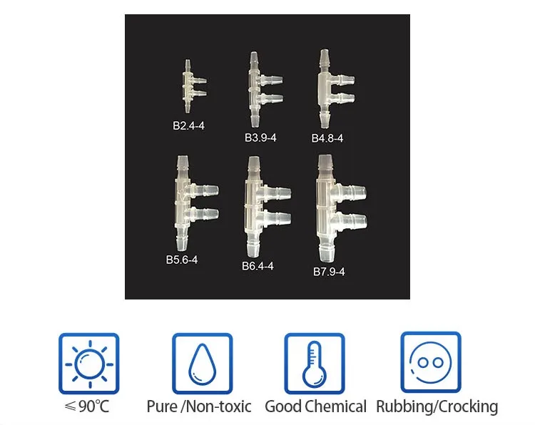 100 шт./лот) MJ-B2.4-4 несколько проходных соединителей труб 2,4 мм четырехходовой трубы соединения пластиковые cоединители для шлангов