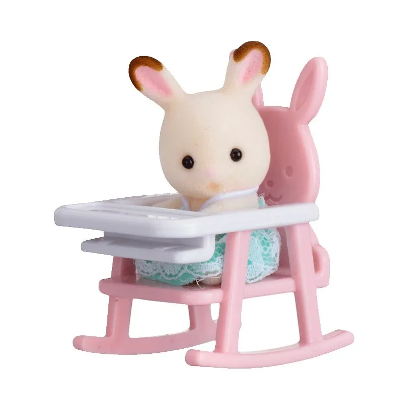 Sylvanian Families кролик и обеденный стул набор кукольный домик животные пушистые игрушечные фигурки подарок для девочки Новинка 5197