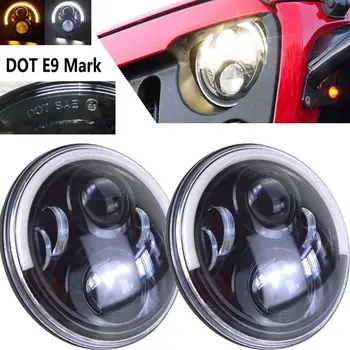 

7" Inch Led Headlights DRL & Hi/Lo Beam & Amber Turn Light for Jeep Wrangler JK TJ LJ CJ Rubicon Sahara Unlimited Hummer H1 H2