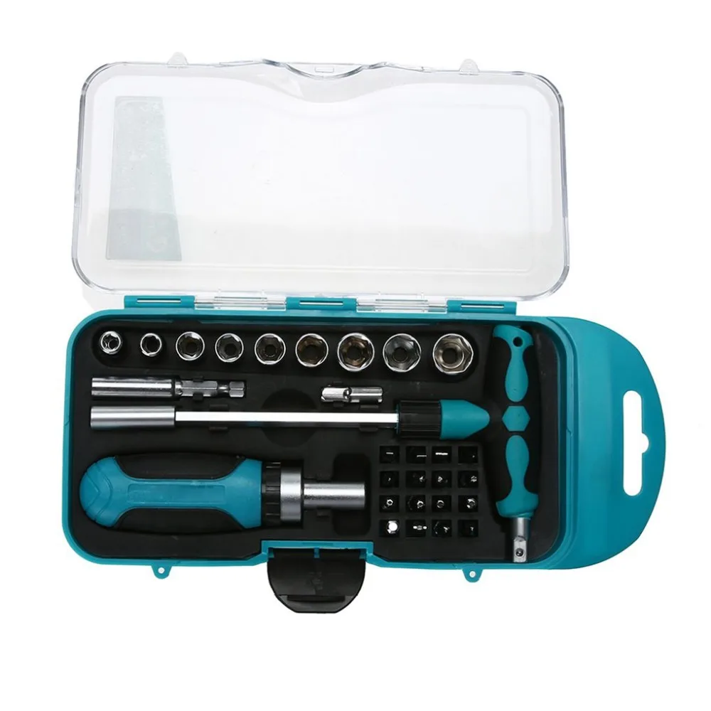 

29pcs Ratchet Screwdriver Set Wrench Socket Screwdriver Bit Set Universal Head Automotive Tools
