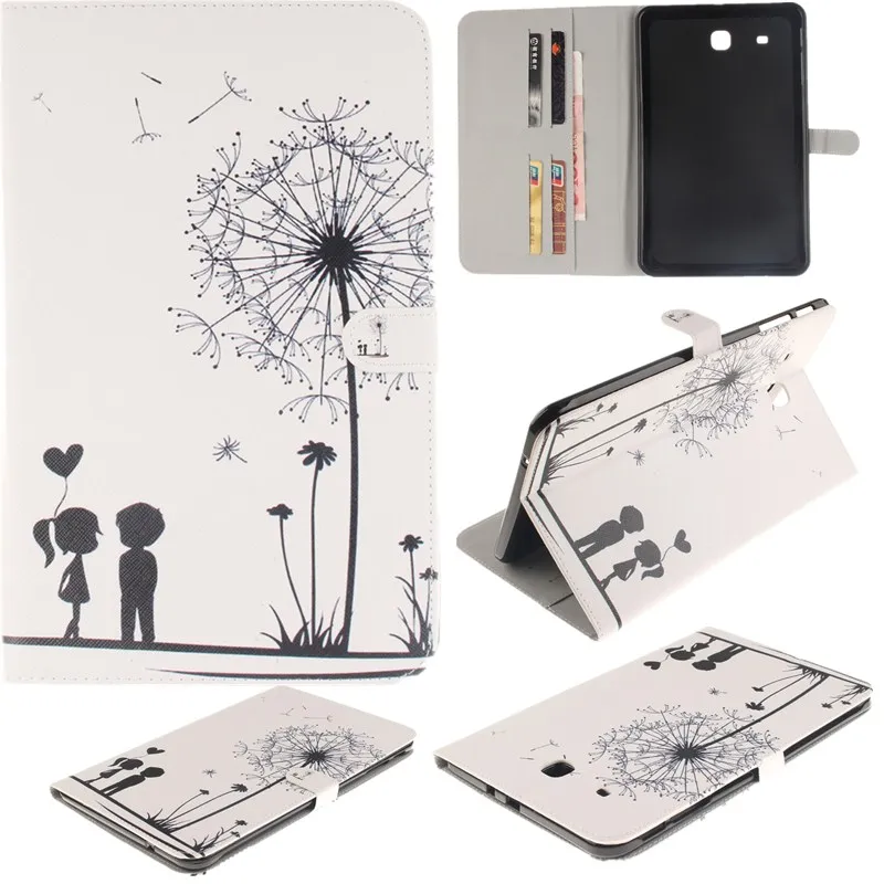 For Samsung Galaxy Tab E 9.6 Case for T560 SM-T560 T561Tablet Clouds Wallet Flip Cover Stand PU Leather Case Protective Skin  (17)